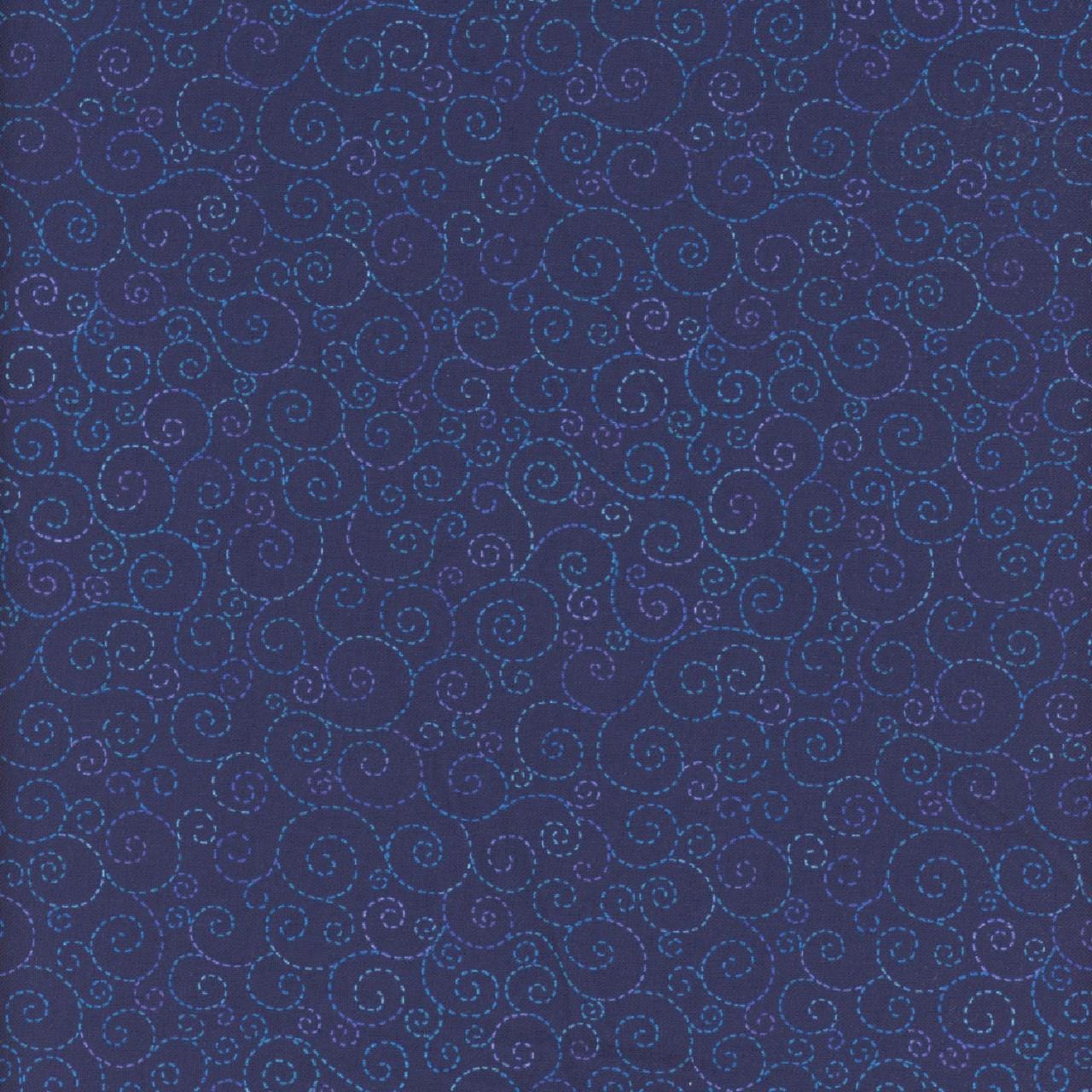 Indigo Garden Swirls by Timeless Treasures CD3419 Navy sold by the 1/2 yd.