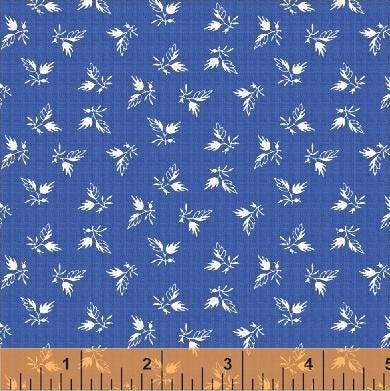 Bluebell by Nancy Gere for Windham Fabrics 40132-1 Blue one yard 9" remnant