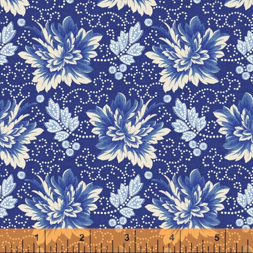 Bluebell by Nancy Gere for Windham Fabrics 40126-1 Blue sold by the 1/2 yd.