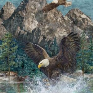 Stonehenge Eagle Pass Panel by Linda Ludovico for Northcott Fabrics DP27670-44 Blue Multi 28"X43"