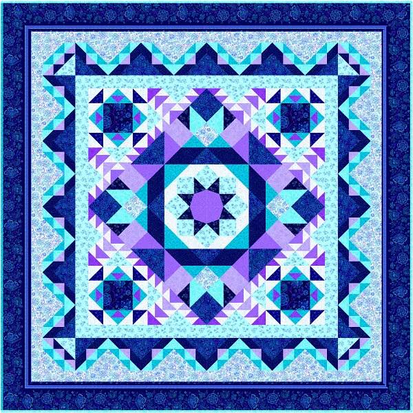 Labradorite Quilt Pattern by Laureen Smith for Tourmaline & Thyme Quilts for Timeless Treasures 94"X94"