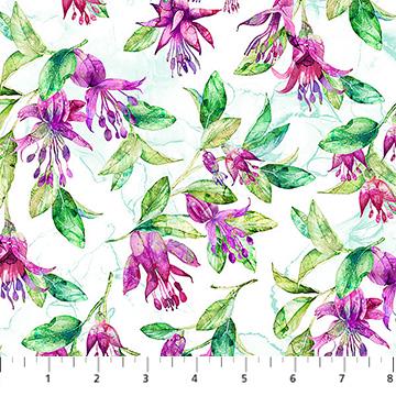Concerto by Deborah Edwards and Melanie Samra for Northcott 27829-10  White Multi sold by the 1/2 yd.