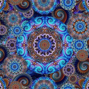 Twilight Large Medallions Large Panel by Dan Morris for Q.T. Fabrics 29786-W 36"X44"