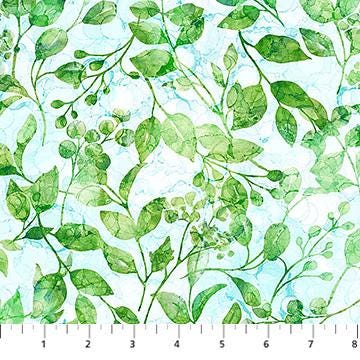 Concerto by Deborah Edwards and Melanie Samra for Northcott 27830-42 Pale Blue/Green sold by the 1/2 yd.