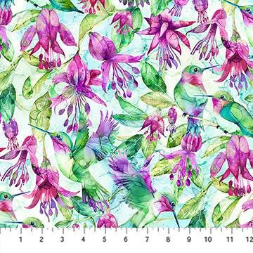 Concerto Deborah Edwards and Melanie Samra for Northcott 27828-42  Pale Blue Multi sold by the 1/2 yd.