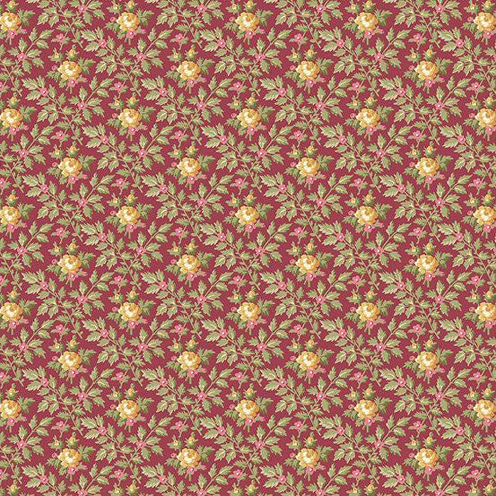 French Mill Wallpaper Roses by Andover Fabrics A-737-Red sold by the 1/2 yd.