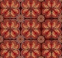 Pharaoh Medallion Toss by Dan Morris for Q.T. Fabrics 29743T Red sold by the 1/2 yd.