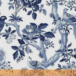 Blue Byrd 108" wide by Colonial Williamsburg for Windham Fabrics 54286W-1DES-1 sold by the 1/2 yd.