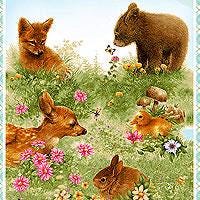 Woodland Greetings Panel by Michael Miller HGYOU4PA 24"X44"