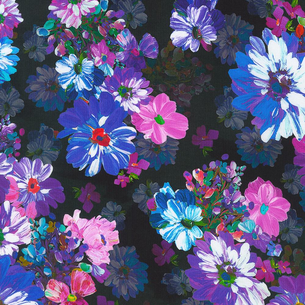 Painterly Petals Meadow by Robert Kaufman SKRD 22270-269 Park sold by the 1/2 yd.