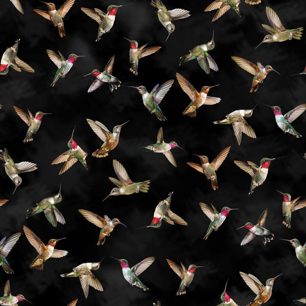 Hummingbird Harmony Digital print sold by the 1/2 yd.