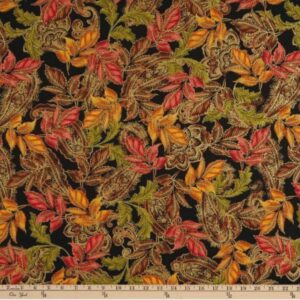 Radiant Leaves by Kanvas 9743M-12 Black 1/2 yard remnant