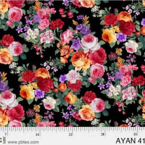 Ayana Large Roses by P & B Textiles 4176-MU sold by the 1/2 yd.