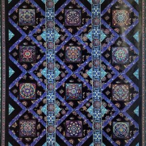 Butterfly Glass Quilt Kit using the Night Flight Collection by Q.T. Treasures 63"X71"