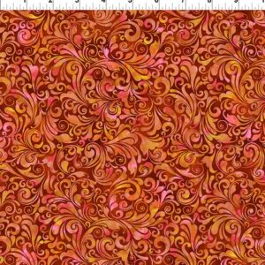 Prism II by Jason Yenter for In The Beginning 24JYQ-2 Orange Swirls  sold by the 1/2 yd.