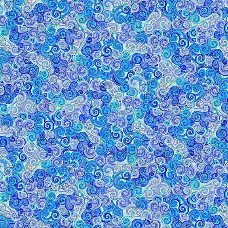 Escapade Metallic Scroll  by Chong-a Hwang for Timeless Treasures CM3800 Purple sold by the 1/2 yd.