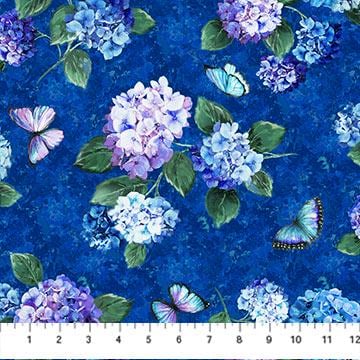 Rhapsody In Blue by Deborah Edwards for Northcott Fabrics DP27069-44 Blue sold by the 1/2 yd.