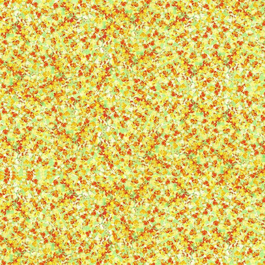 Painted Ditsy Floral by Chong-a Hwang for Timeless Treasure CD3725 Yellow sold by the 1/2 yd.