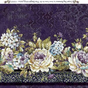 Carpet Bag Romance by Jason Yenter for In The Beginning Fabrics 2CBR-3 Purple Border sold by the 1/2 yd.