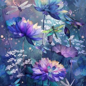 Dragonfly Mist Panel by Timeless Treasures NATURE-CD3891 Multi 24"X44"