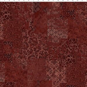Carpet Bag Romance by Jason Yenter for In The Beginning Fabrics 5CBR-2 Red Brocade sold by the 1/2 yd.