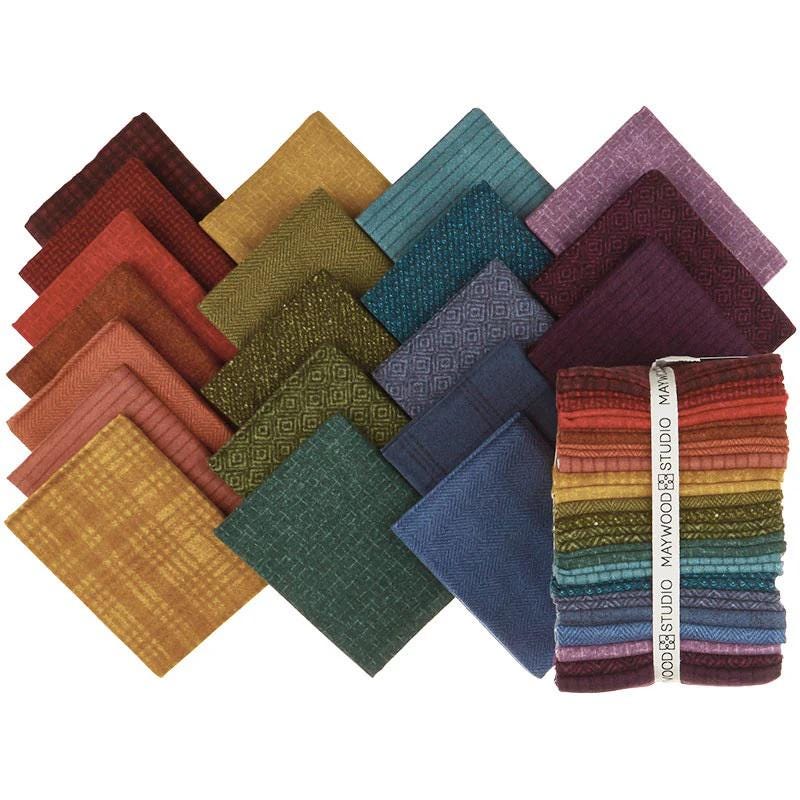 Woolies Flannel Fat Quarter Bundle by Bonnie Sullivan for Maywood Studios FQ-MASWOF-COL 20 fat Quarters