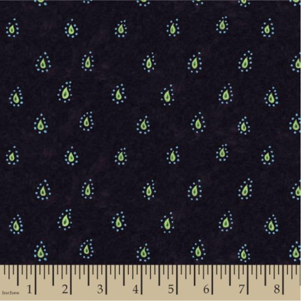 Calico Rain Drop by Springs Creative 2035-0492 Dk. Purple sold by the 1/2 yd.