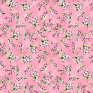 Dahlia Botanica Small Floral by Nancy Mink for Wilmington Prints 33925-337 Pink sold by the 1/2 yd.