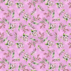Dahlia Botanica Small Floral by Nancy Mink for Wilmington Prints 33925-637 Purple sold by the 1/2 yd.