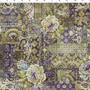 Carpet Bag Romance by Jason Yenter for In The Beginning Fabrics 3CBR-3 Purple Carpet sold by the1/2 yd.