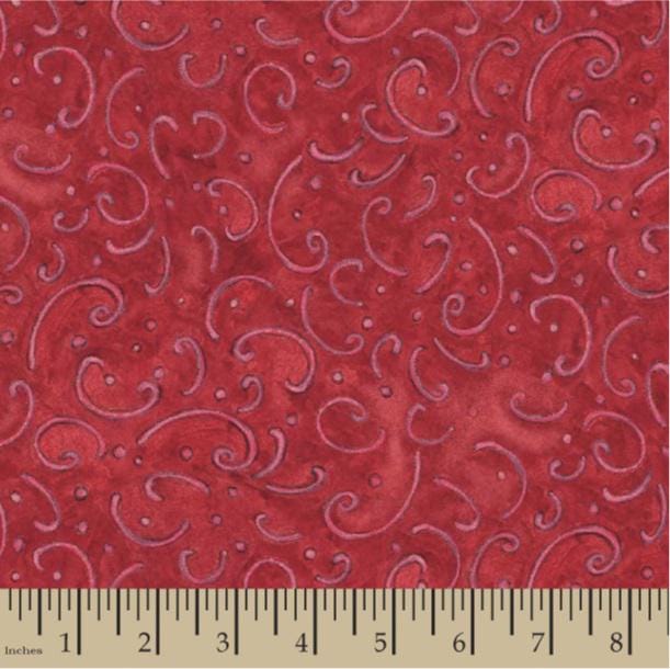 Calico Red Scroll by Springs Creative 2035-0518 sold by the 1/2 yd.