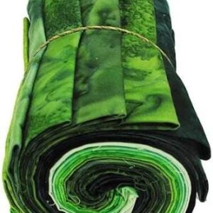 1895 Watercolors Fat Quarter Bundle by Hoffman Calif. #1895FQ-8 Green 12 fat quarters