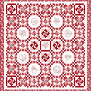 Garden Redwork Stitched With Love Quilt Kit by Timeless Treasures 96.5"X96.5"