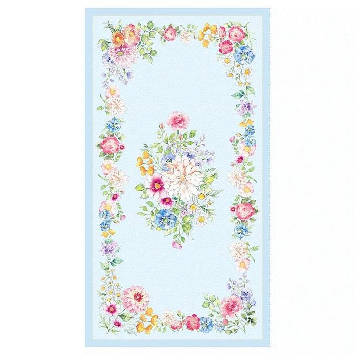 Cherish Digital Print Panel by Clothworks 21055 Lt. Denim  24"X44"