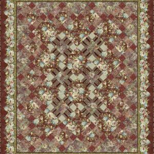 Carpet Bag Romance Queen Quilt Kit Red by Jason Yenter for In The Beginning 86-1/2"X103-1/2" Pattern Included
