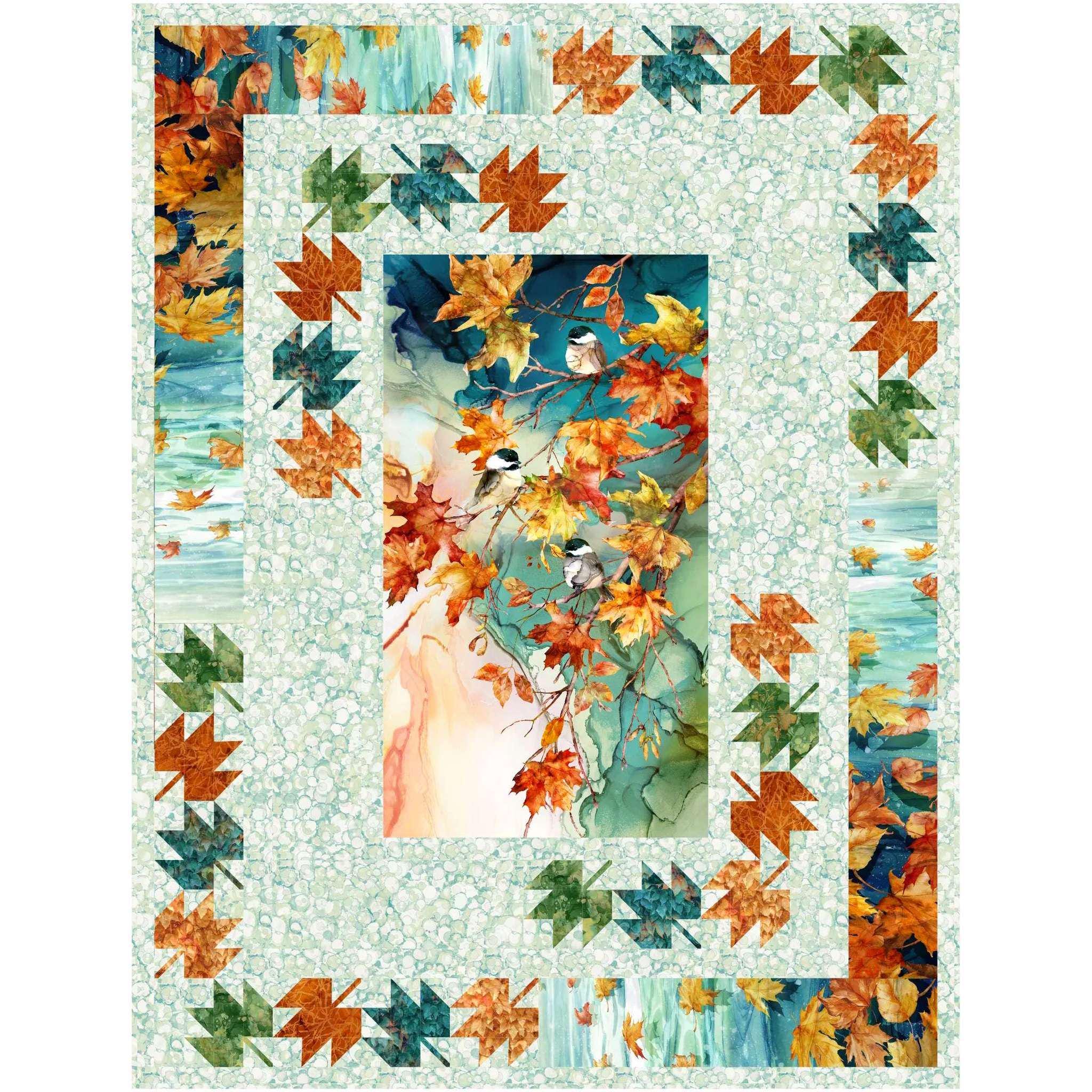 Autumn Blaze Quilt Kit light by Northcott Fabrics PC-323 56"X73.5"