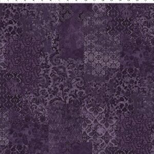 Carpet Bag Romance by Jason Yenter for In The Beginning Fabrics 5CBR-3 Purple Brocade sold by the 1/2 yd.