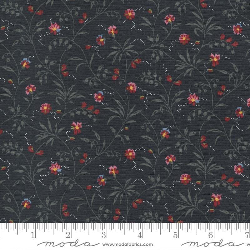 Florence's Fancy Sweet Blossom by Betsy Chutchian for Moda Fabrics 31662-15 Black sold by the 1/2 yd.