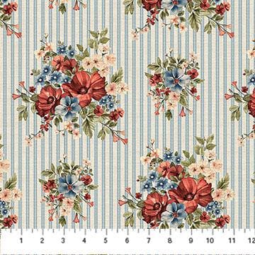 Farmhouse Sampler Floral Bouquet by Deborah Edwards for Northcott Fabrics 28600-11 Cream Multi sold by the 1/2 yd.