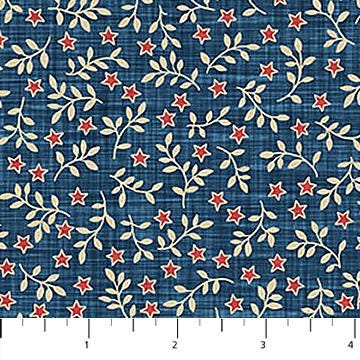 navyFarmhouse Sampler Star Blender by Deborah Edwards for Northcott Fabrics 28608-48  Navy sold by the 1/2 yd.