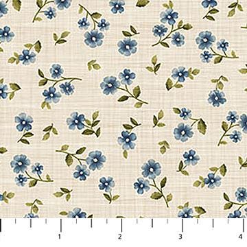 Farmhouse Sampler Floral Spot by Deborah Edwards for Northcott Fabrics 28606-11 Cream Multi sold by the 1/2 yd.