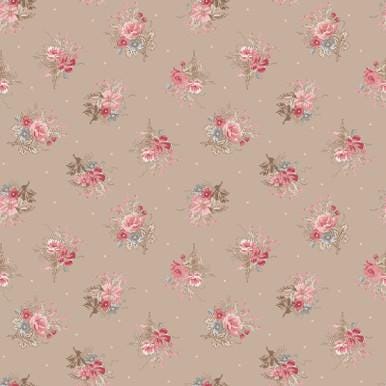 Meadow Blush Small Bouquet by Maywood Studio MAS11133-Tan sold by the 1/2 yd.