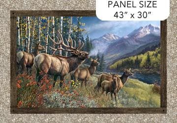 Naturescapes Timber Trail Elk Panel by Northcott Fabrics DP28575-14 44"X30"