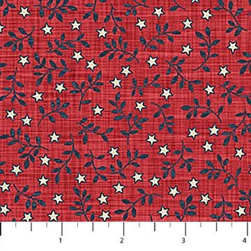 Farmhouse Sampler Star Blender by Deborah Edwards for Northcott Fabrics 28608-24M Red sold by the 1/2 yd.