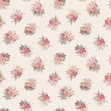 Meadow Blush Small Bouquet by Maywood Studio MAS11133-White sold by the 1/2 yd.
