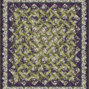 Carpet Bag Romance Garden Twist Queen Quilt Kit Purple by Jason Yenter for In The Beginning Queen Size 98"X109" Pattern Included