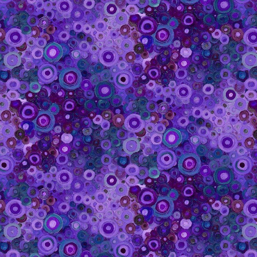 Calico Cat Circle Geo by Timeless Treasures CD4121 Lavender sold by the 1/2 yd.