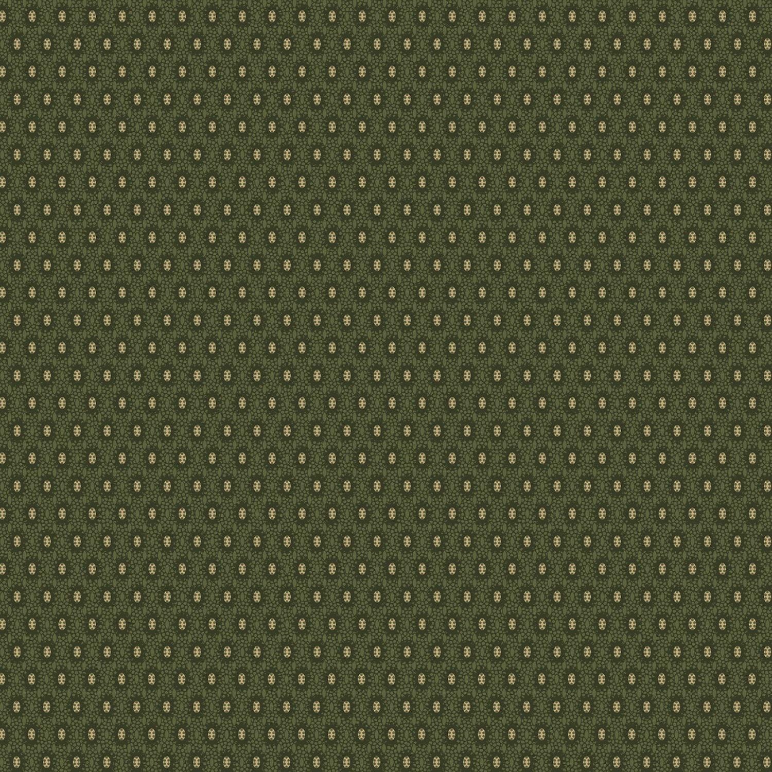 Mercantile Flannels by Pam Buda for Marcus Fabrics F171119 Green sold by the 1/2 yd.