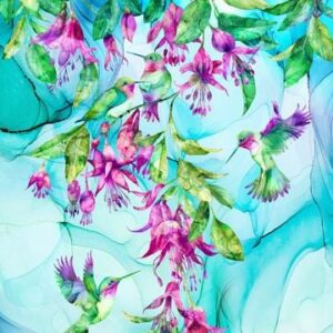 Concerto Panel by Deborah Edwards and Melanie Samra for Northcott Fabrics 27826-42  Pale Blue Multi 28"X43"