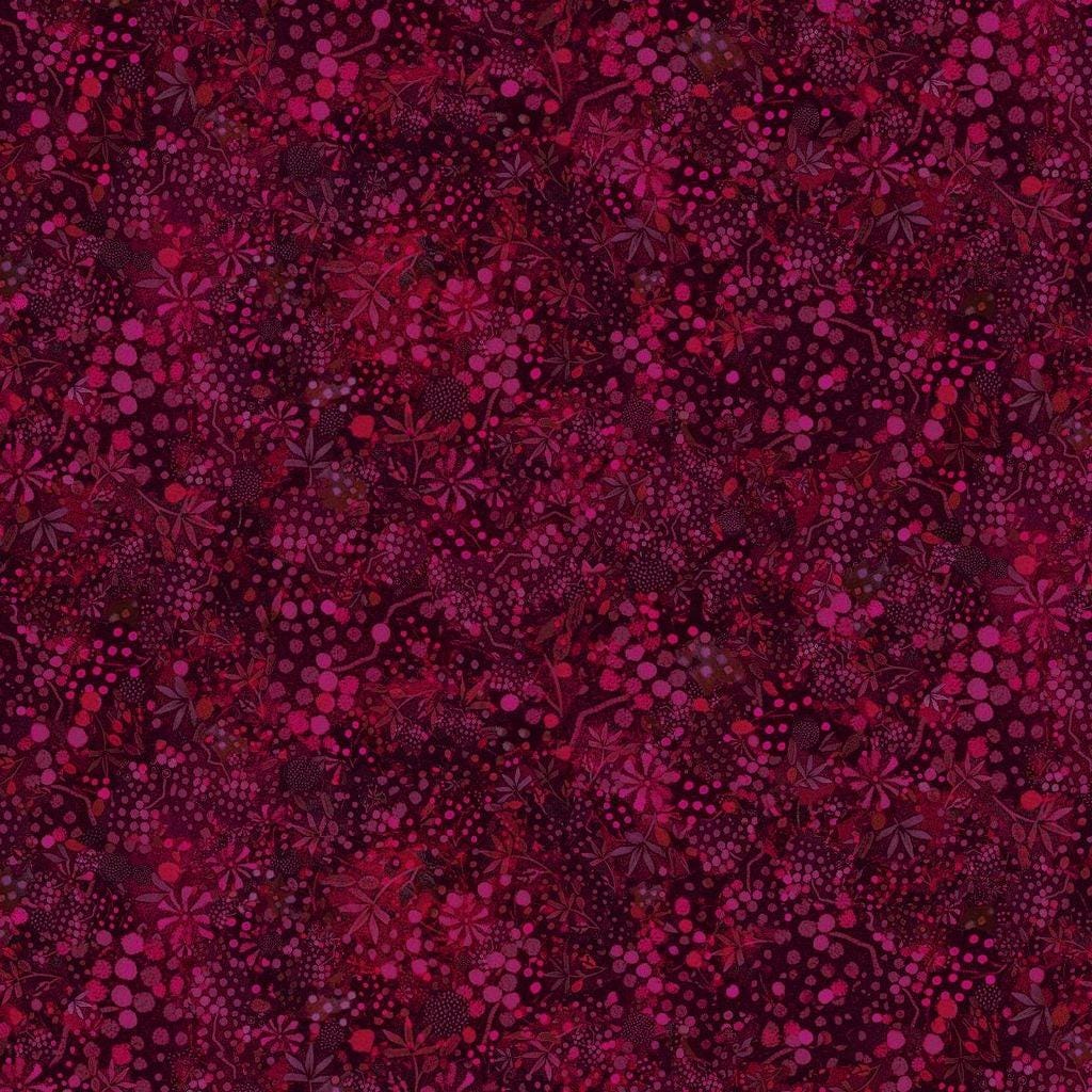 Calico Cat Dotted Wildflowers by Timeless Treasures CD4120 Wine sold by the 1/2 yd.